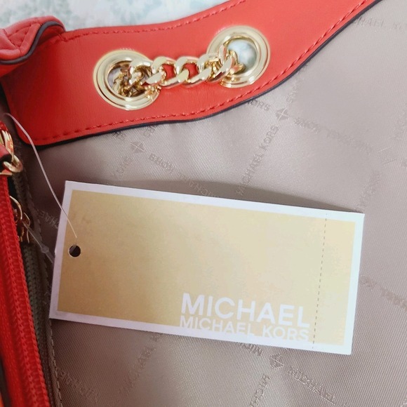 NEW Michael Kors Peyton Quilted Vegan Flap Shoulder Bag Mandarin Chain Crossbody - Picture 9 of 13